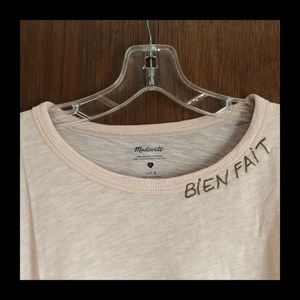 Madewell Bien Fait Embroidered Cotton Whisper Tee